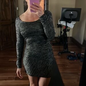 Rag & Bone Grey Ruched Heathered Sweater Dress